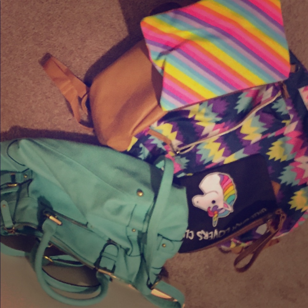 Lot of 4 bags (2 clutches, backpack and purse)